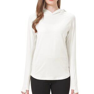 NETERAW Women's Bamboo Hoodie Shirt White M